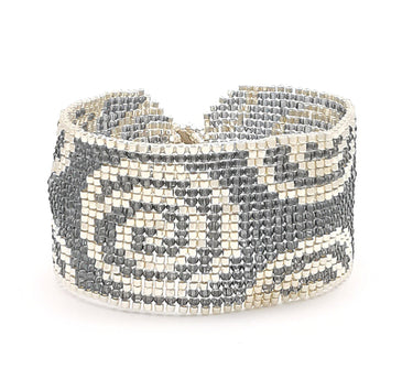 Brazalete Telar Plata Grueso Espirales Acerina